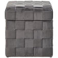 HOCKER Samt Grau  - Schwarz/Grau, Trend, Textil (40/43/40cm) - Xora
