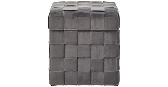 HOCKER Samt Grau - Schwarz/Grau, Trend, Textil (40/43/40cm) - Xora