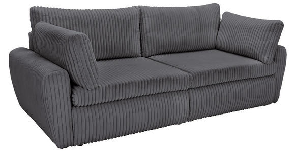 SCHLAFSOFA Cord, Plüsch Anthrazit  - Anthrazit/Schwarz, MODERN, Kunststoff/Textil (240/90/120cm) - Carryhome