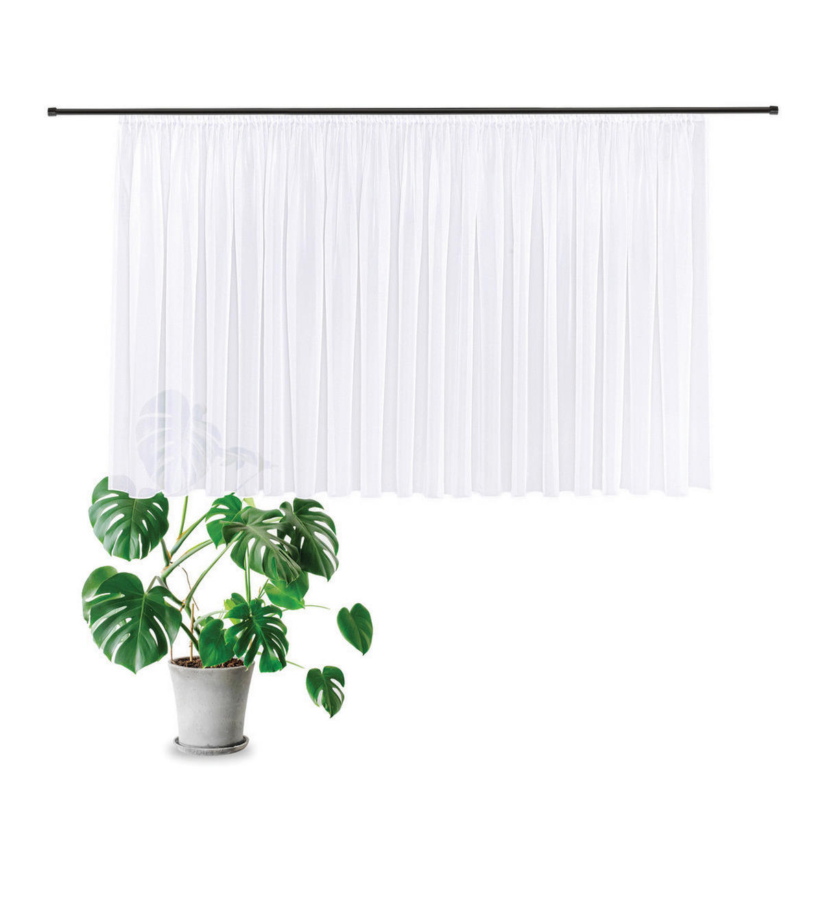 FERTIGSTORE  transparent  450/150 cm   - Weiß, Basics, Textil (450/150cm)