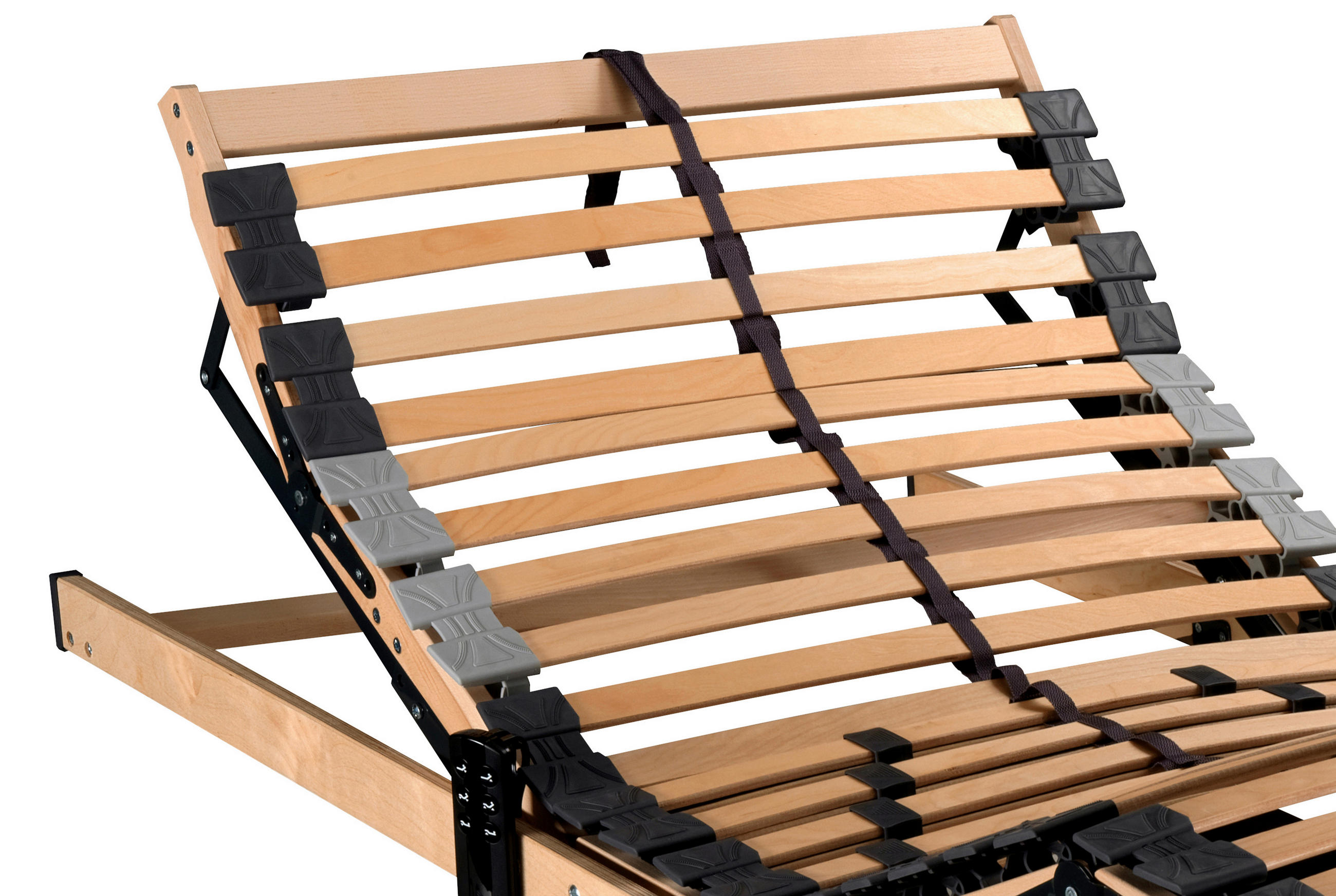 LATTENROST 100/200 cm Kopfteil, Fußteil, Mittelzone verstellbar, Birke  - Birkefarben/Buchefarben, Basics, Holz/Kunststoff (100/200cm) - Sleeptex