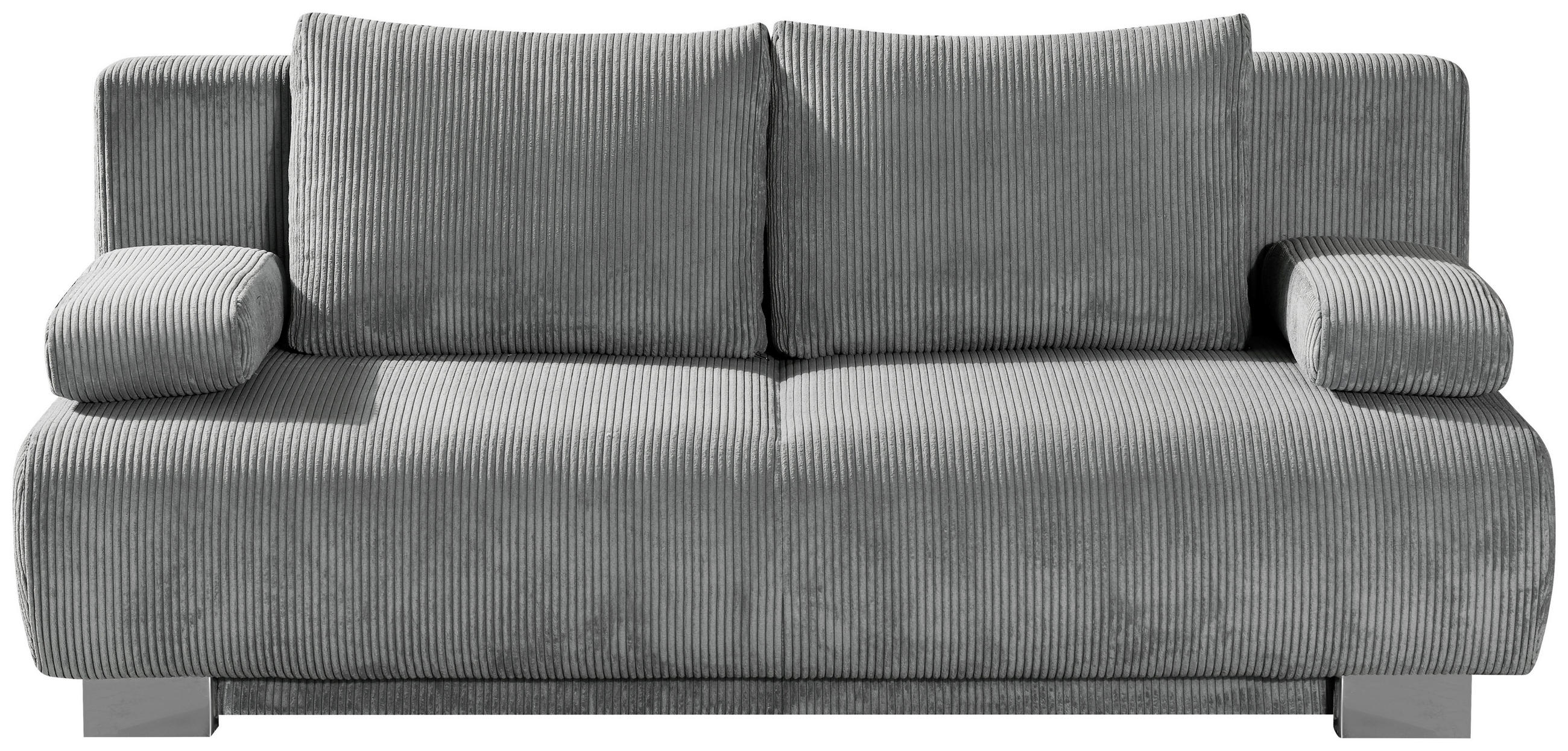 SCHLAFSOFA Cord Hellgrau  - Hellgrau, KONVENTIONELL, Textil/Metall (196/89/94cm) - Novel