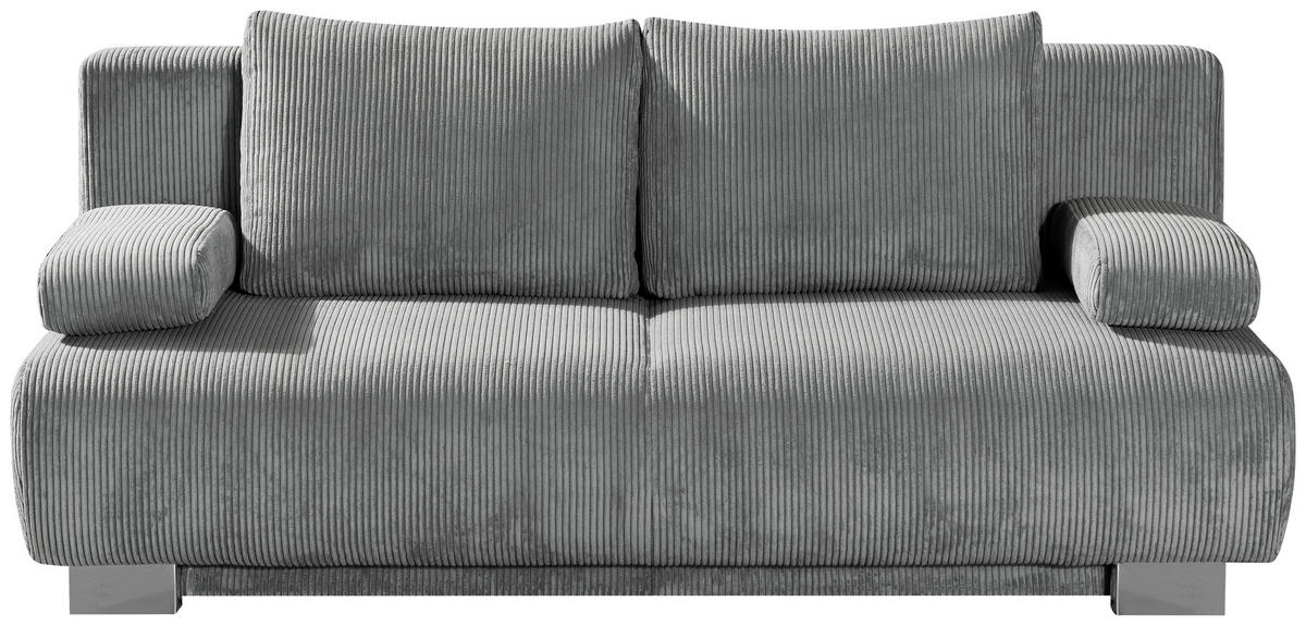 SCHLAFSOFA in Cord Hellgrau  - Hellgrau, KONVENTIONELL, Textil/Metall (196/89/94cm) - Novel