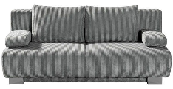 SCHLAFSOFA Cord Hellgrau  - Hellgrau, KONVENTIONELL, Textil/Metall (196/89/94cm) - Novel