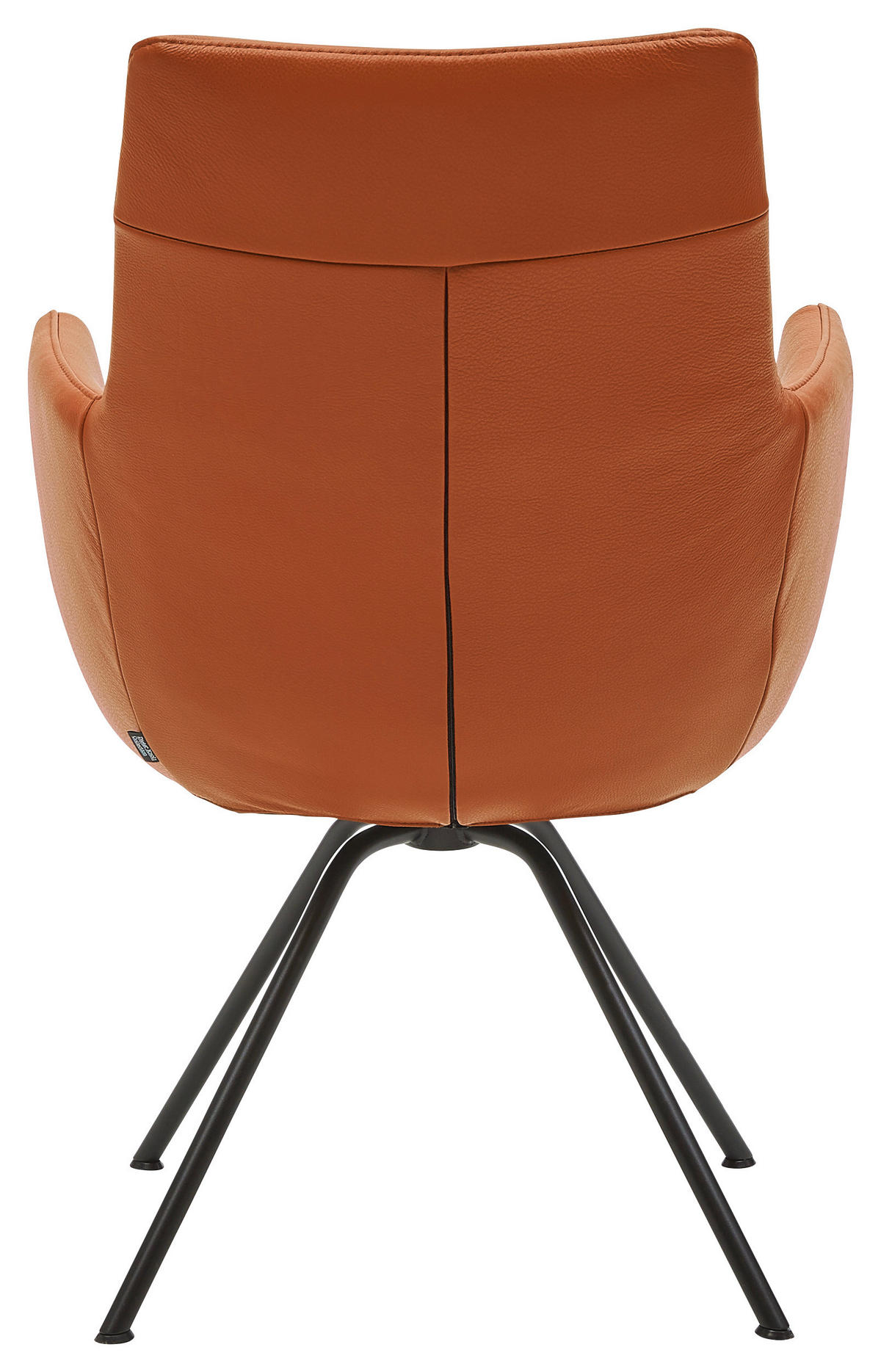 ARMLEHNSTUHL  in Stahl  - Cognac/Schwarz, Design, Leder/Metall (60/90/61cm) - Dieter Knoll