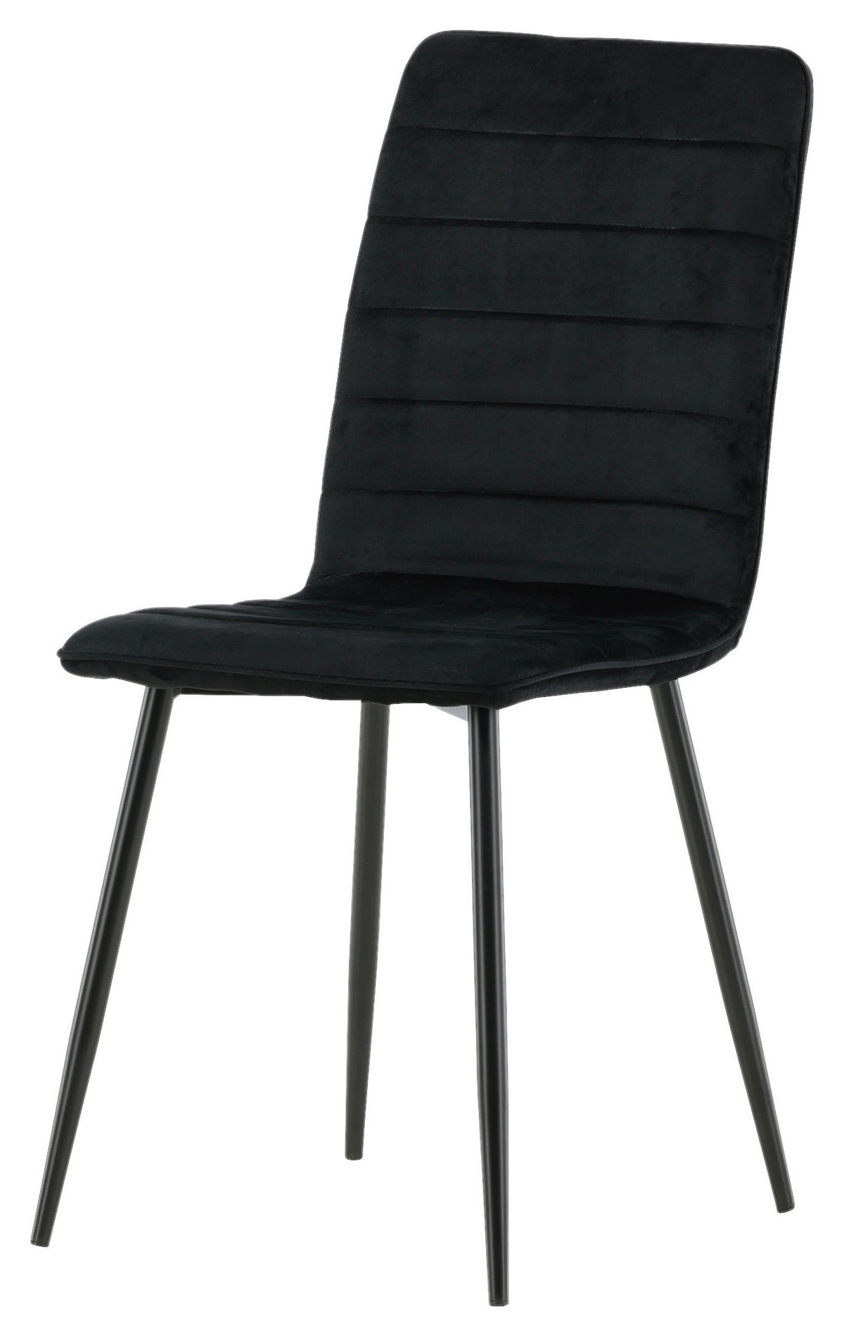 STUHL-SET 2 Stück  in Stahl  - Schwarz, Design, Textil/Metall (43/94/49cm) - Livetastic