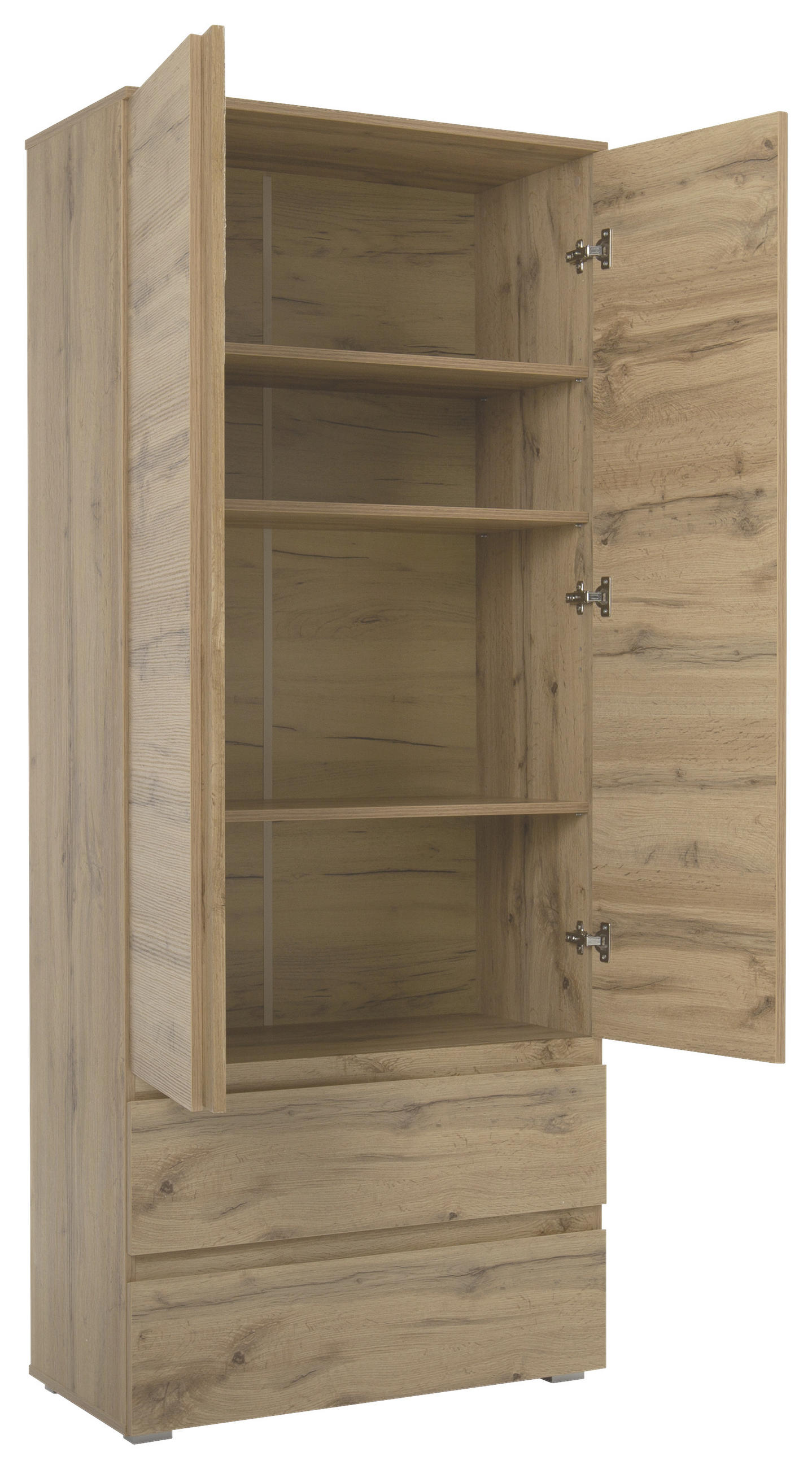 DREHTÜRENSCHRANK 2-türig Eichefarben  - Eichefarben, KONVENTIONELL, Holzwerkstoff (80/191/40cm) - MID.YOU