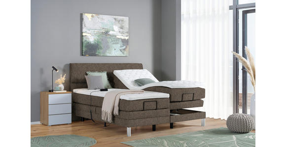 BOXSPRINGBETT 180/200 cm in Braun - Chromfarben/Braun, KONVENTIONELL, Kunststoff/Textil (180/200cm) - Voleo