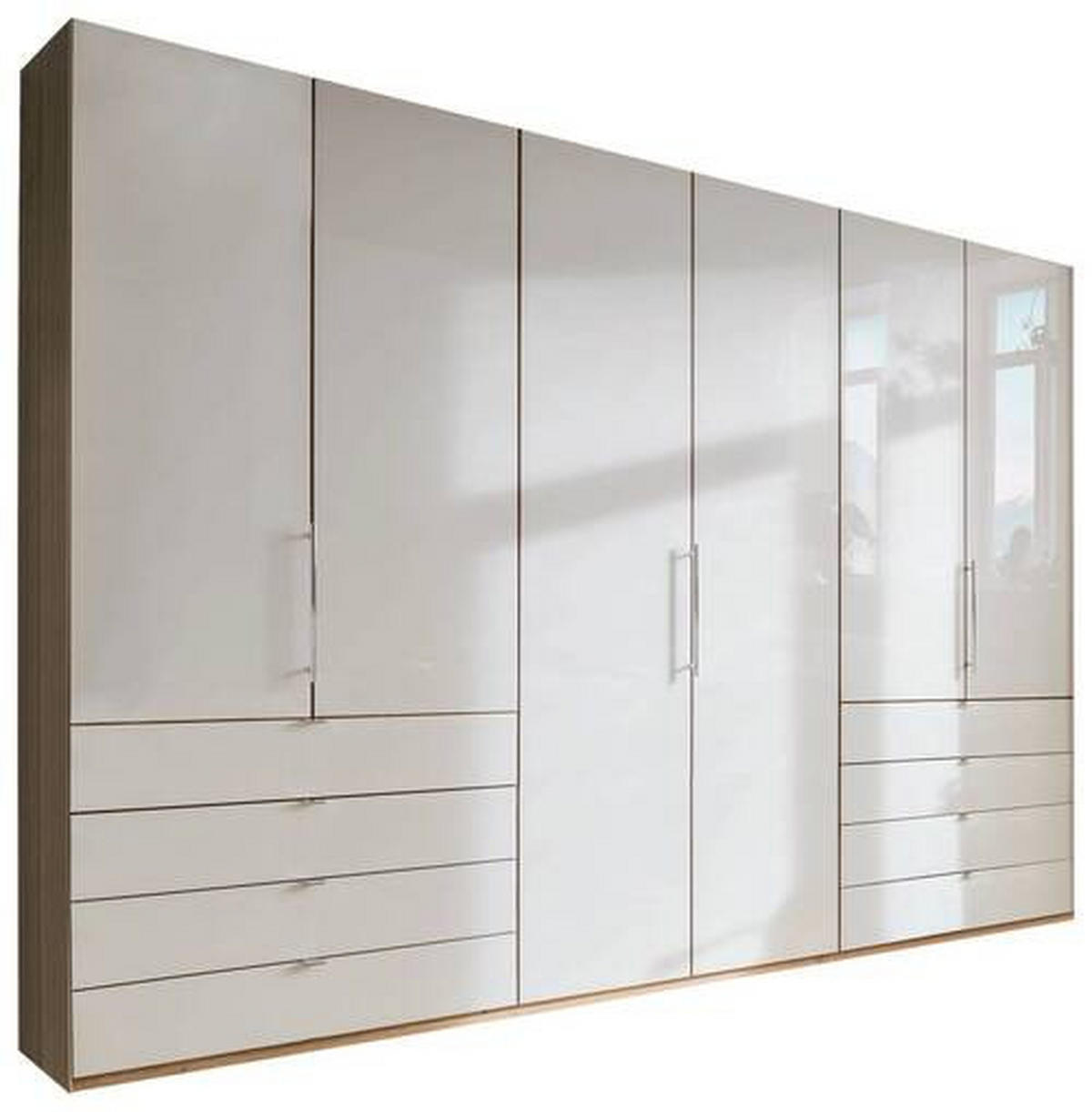 FALTTÜRENSCHRANK in Eichefarben, Champagner  - Chromfarben/Champagner, Konventionell, Glas/Holzwerkstoff (300/236/58cm) - Venda
