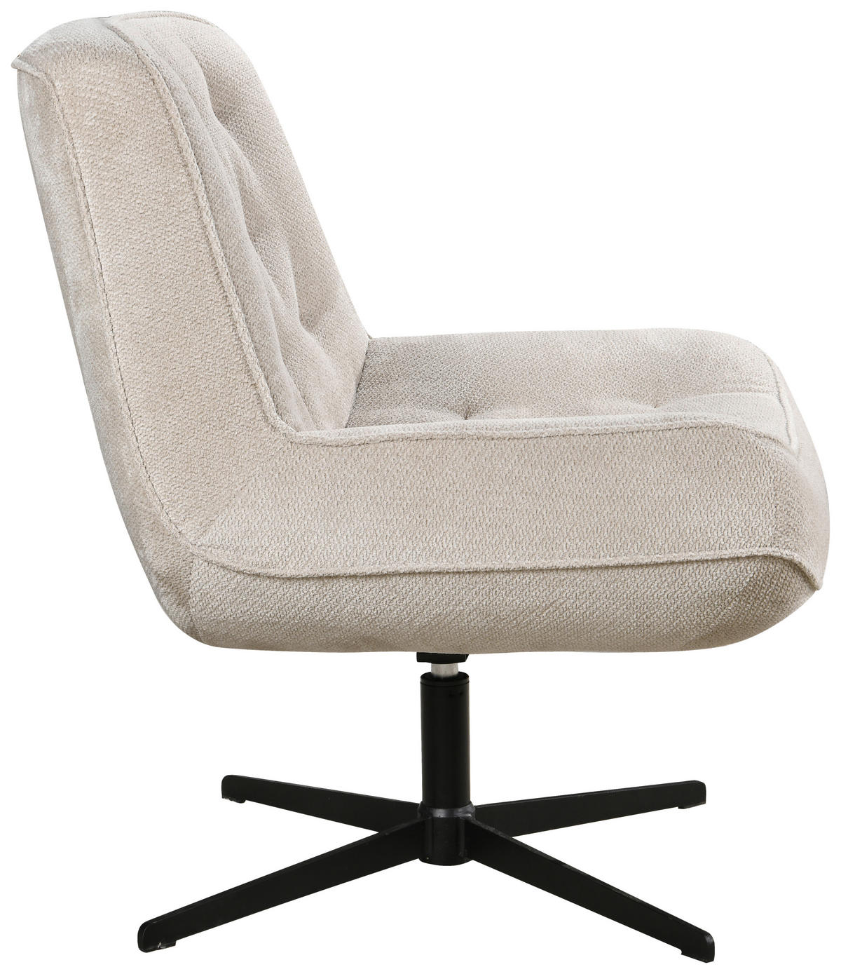 SESSEL in Struktur Naturfarben  - Schwarz/Naturfarben, Design, Holz/Textil (71/83/79cm) - Carryhome