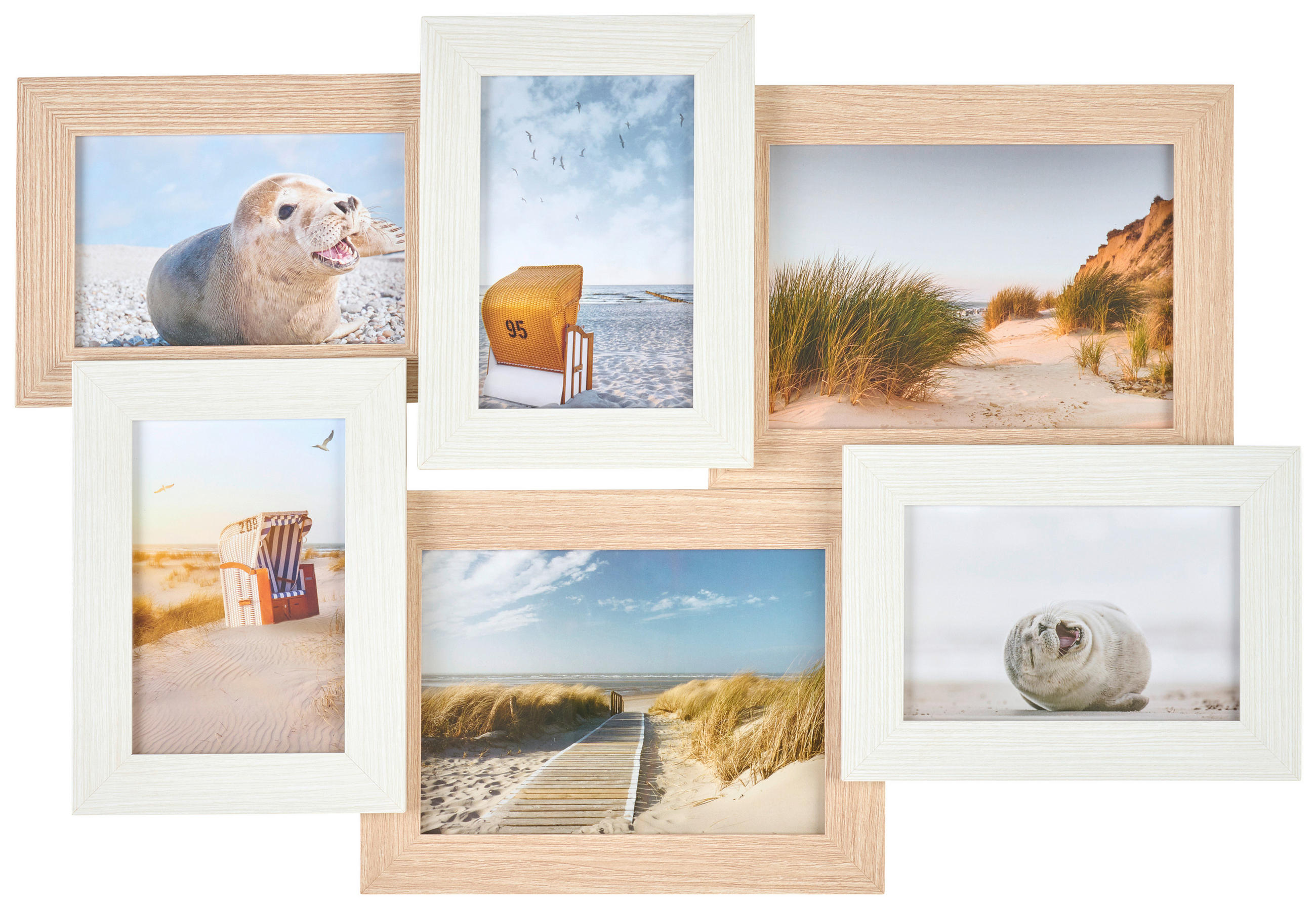 RÁM NA OBRAZOVÉ KOLÁŽE, 6 foto, 54/37/3 cm