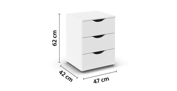 KOMMODE in 47/62/42 cm - Alufarben/Weiß, KONVENTIONELL, Holzwerkstoff/Kunststoff (47/62/42cm) - Xora