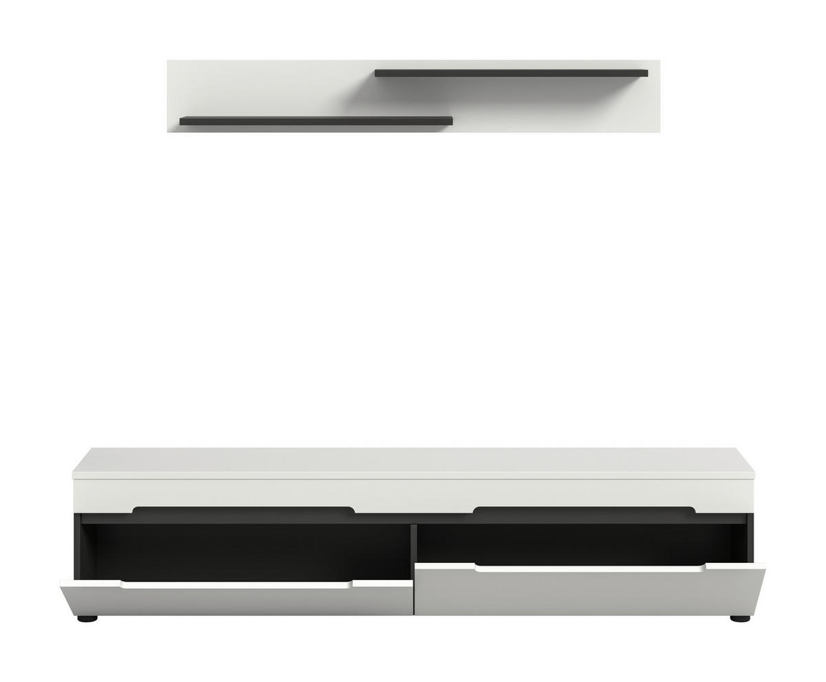 TV-SZEKRÉNY 170/38/33 cm  - fekete/fehér, Design, műanyag/faalapú anyag (170/38/33cm) - Livetastic