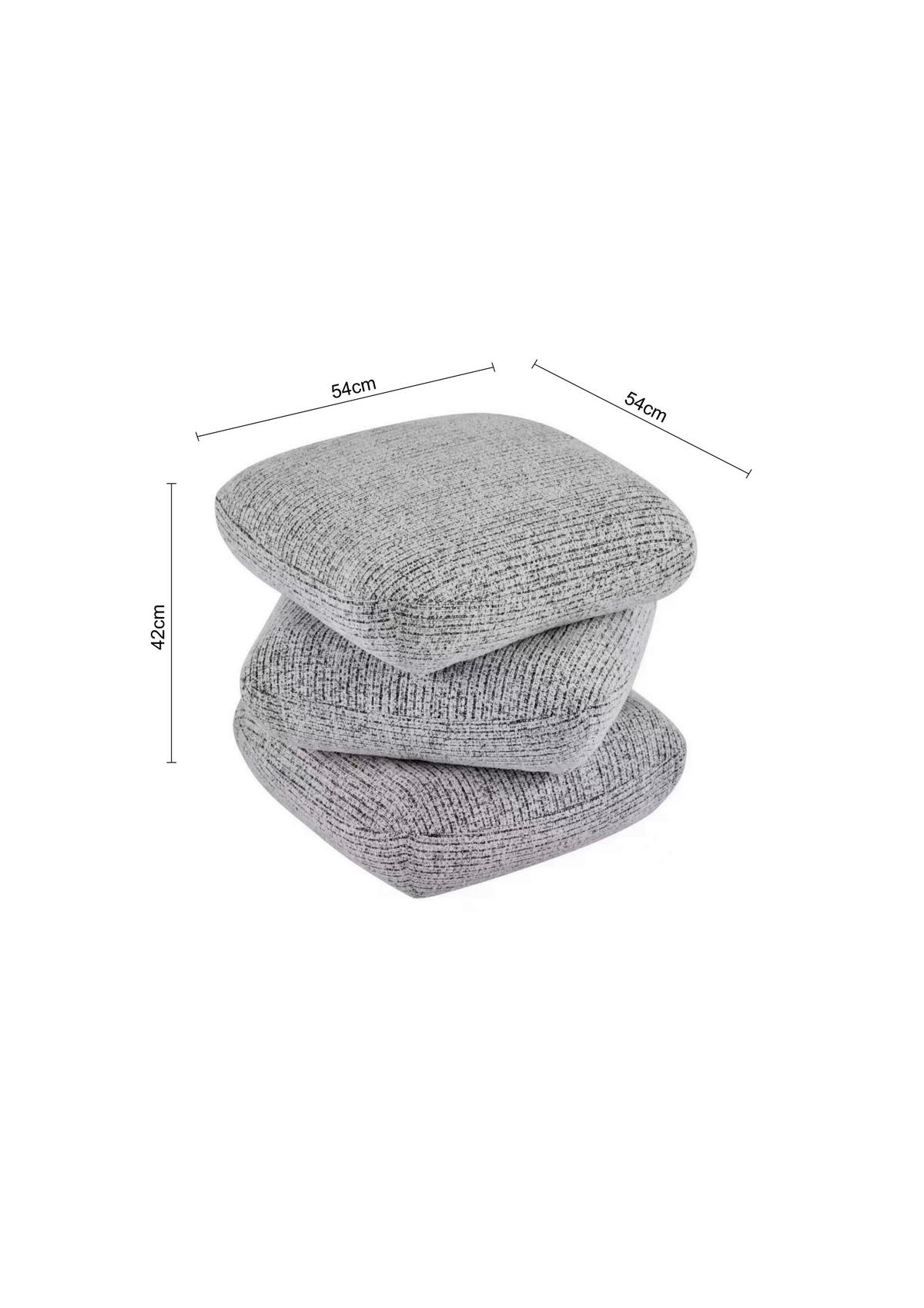 HOCKER Holz, Textil Grau  - Grau, Konventionell, Holz/Textil (55/45/55cm) - Xora