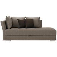 HEVERŐ textil világosbarna  - krómszínű/sötétbarna, Design, műanyag/textil (220/93/100cm) - Xora