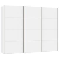 SCHWEBETÜRENSCHRANK  in Weiß  - Edelstahlfarben/Weiß, Design, Holzwerkstoff (303/236/65cm) - Boxxx