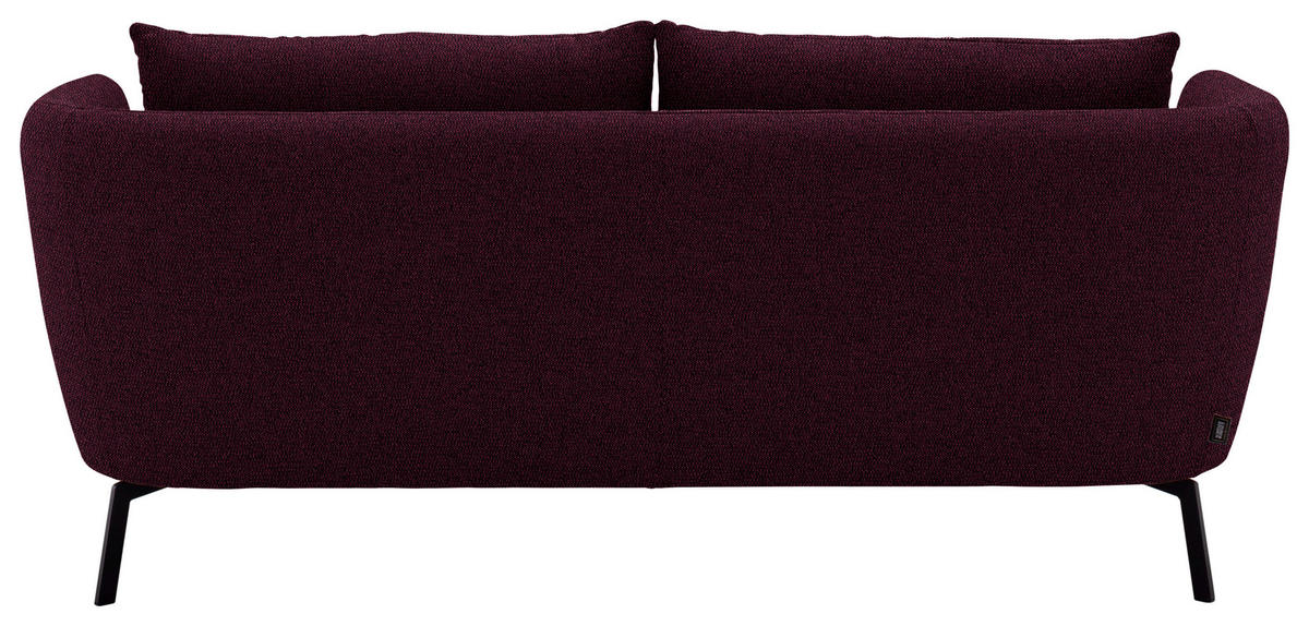 2,5-SITZER  in Flachgewebe Beere  - Beere/Schwarz, Design, Textil/Metall (190/71/91cm) - Schöner Wohnen