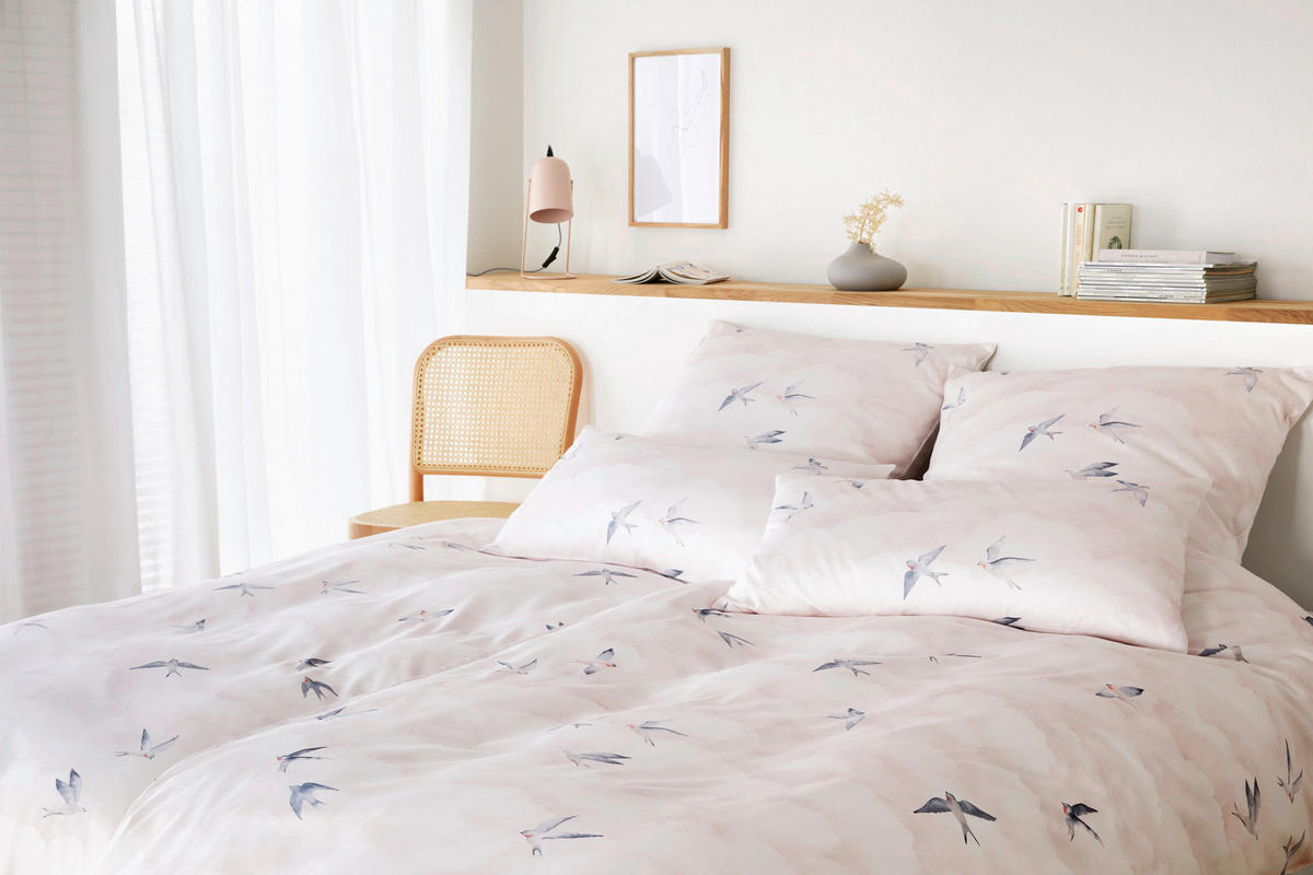 POSTELJNINA REVERIE 140/200 cm mako saten pink  - pink, Basics, tekstil (140/200cm) - Elegante