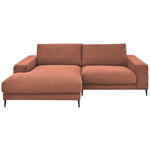 ECKSOFA in Feincord Kupferfarben  - Schwarz/Kupferfarben, Design, Textil/Metall (177/253cm) - Dieter Knoll