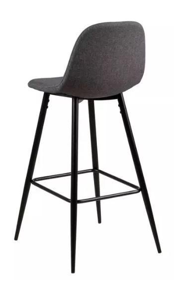 BARHOCKER Grau, Schwarz Stahl - Schwarz/Grau, Basics, Textil/Metall (46,6/101/51cm) - MID.YOU