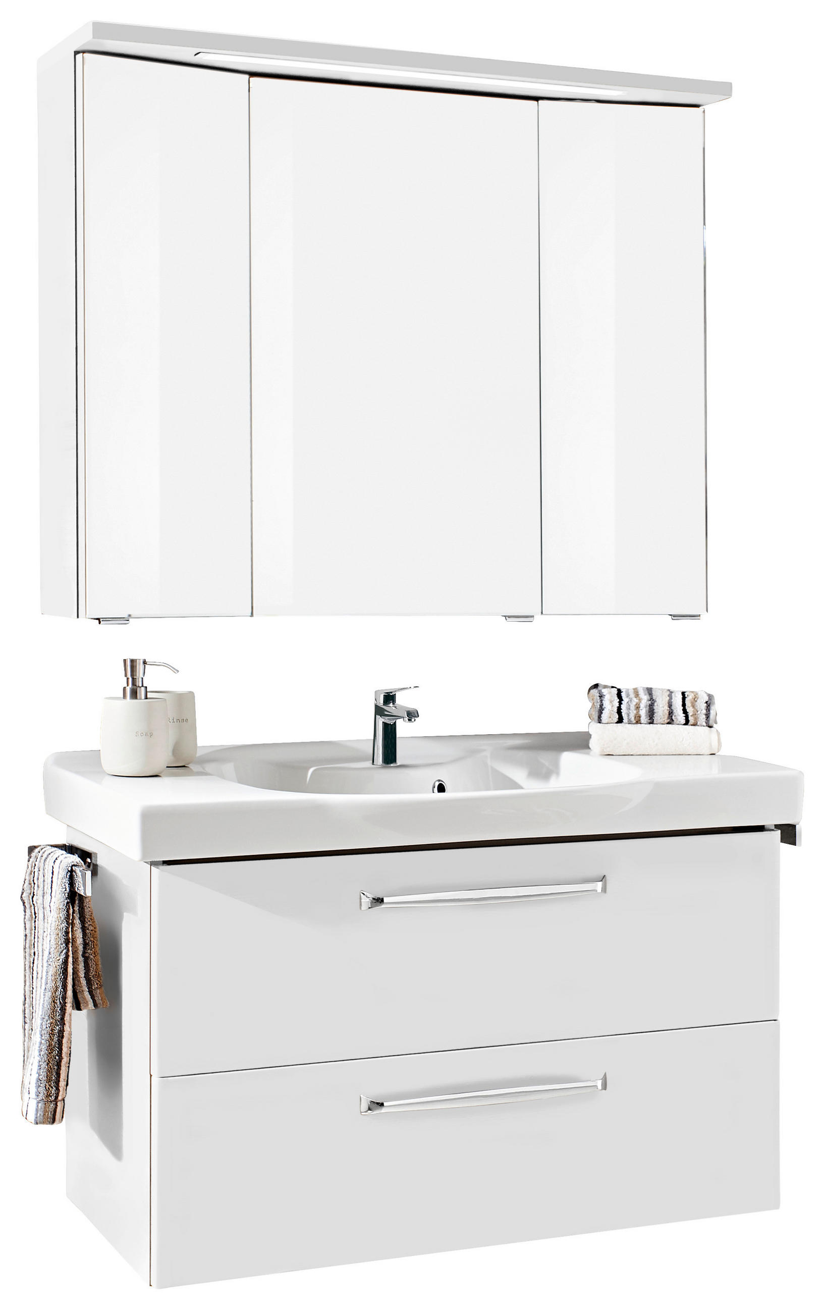 BADEZIMMER  in 92 cm  - Weiß, KONVENTIONELL, Holzwerkstoff (92cm) - Sadena