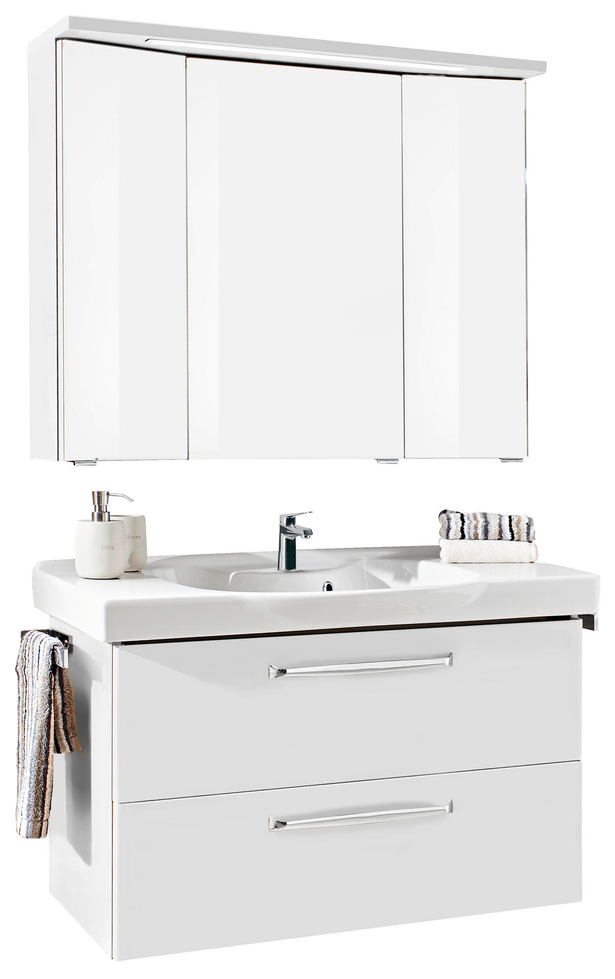 BADEZIMMER  in 92 cm  - Weiß, KONVENTIONELL, Holzwerkstoff (92cm) - Sadena