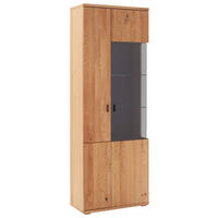 VITRINE Wildeiche  75/209/37 cm  - Wildeiche/Anthrazit, Natur, Glas/Holz (75/209/37cm) - Linea Natura