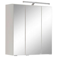 Dulap Cu Oglindă 60/64/20 cm  - argintiu/alb, Modern, sticlă/metal (60/64/20cm) - Held