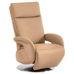 RELAXSESSEL in Leder Hellbraun  - Hellbraun/Edelstahlfarben, Design, Leder/Metall (70/108/80cm) - Cantus
