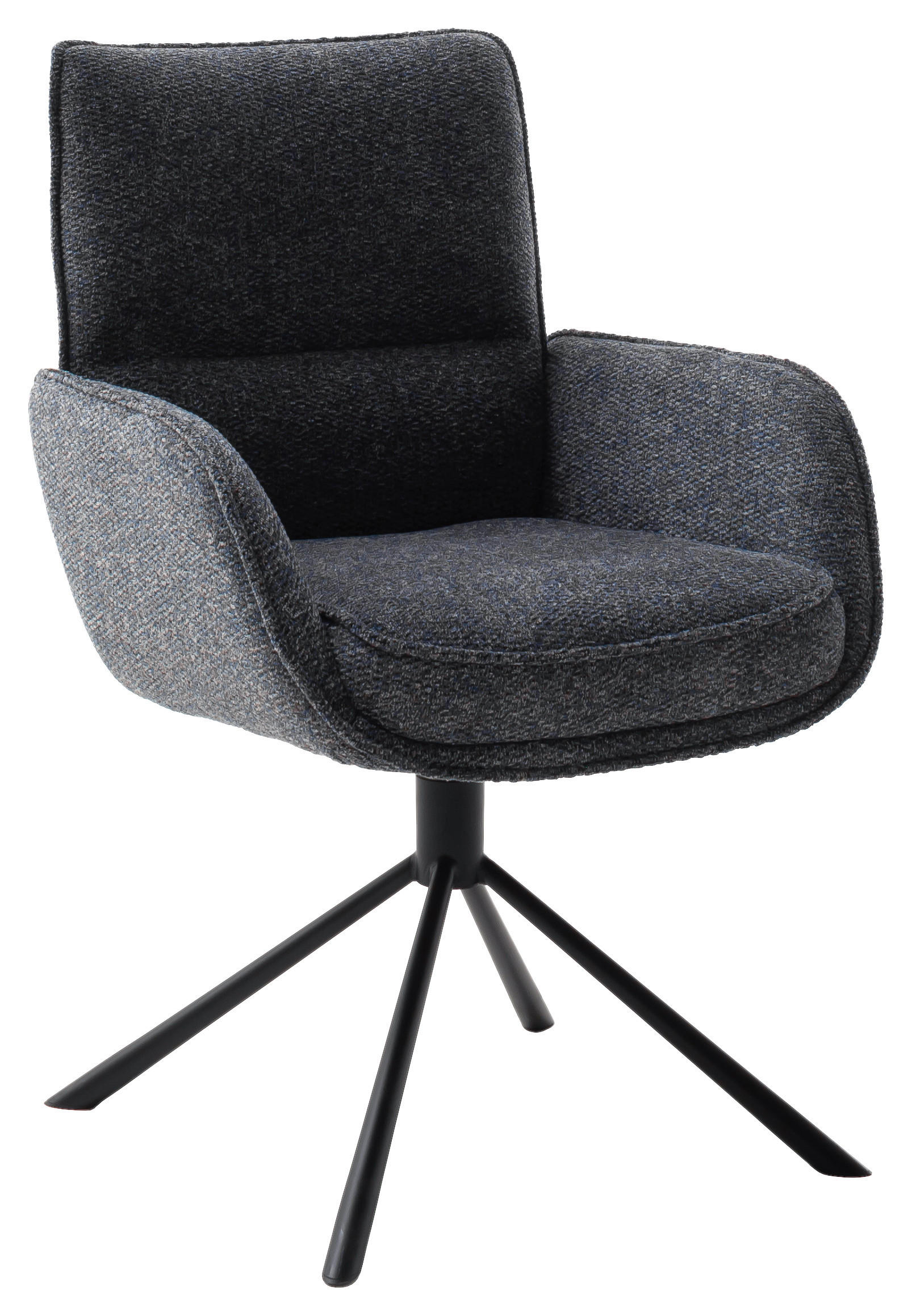 ARMLEHNSTUHL  in Stahl Webstoff  - Anthrazit/Schwarz, Design, Textil/Metall (62/92/65cm) - Novel
