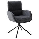 ARMLEHNSTUHL  in Stahl Webstoff  - Anthrazit/Schwarz, Design, Textil/Metall (62/92/65cm) - Novel
