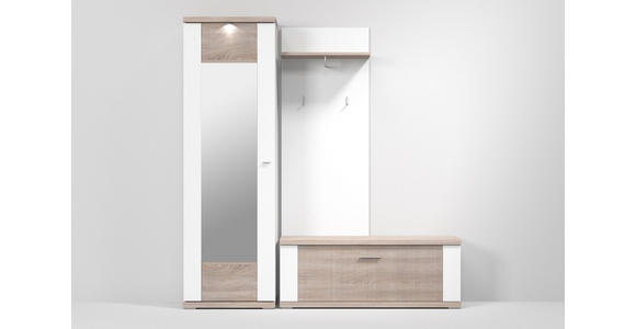 GARDEROBE 193,5/206,6/41,6 cm  - Eichefarben/Weiß, Design, Holzwerkstoff (193,5/206,6/41,6cm) - Xora