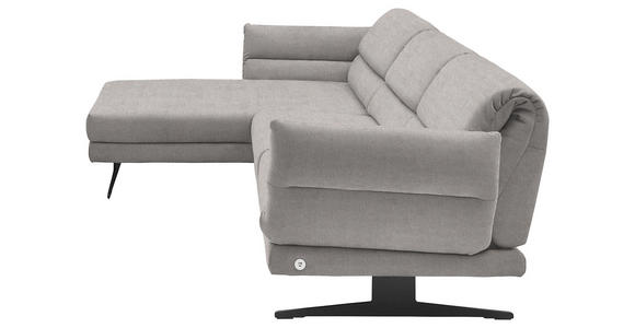 ECKSOFA Sandfarben Flachgewebe  - Sandfarben/Schwarz, Design, Textil/Metall (176-217/259-307cm) - Dieter Knoll