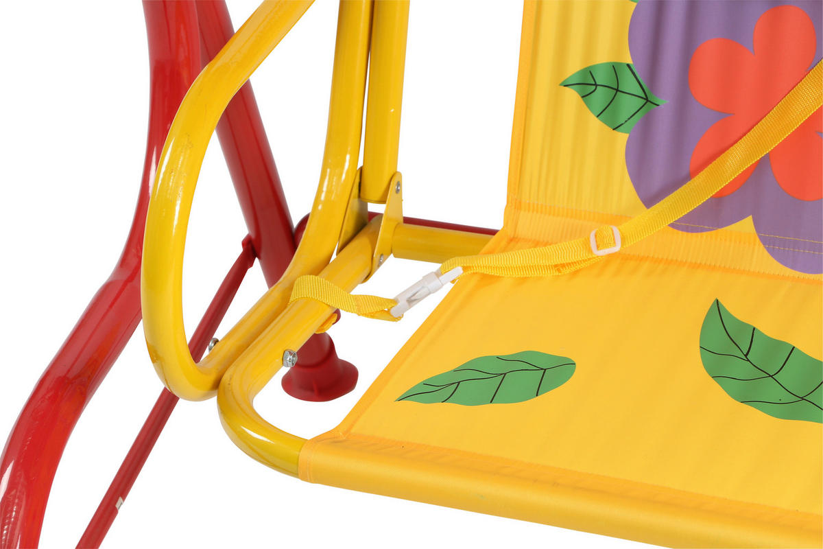 Kinder-Hollywoodschaukel 115/118/75 cm  - Rot, MODERN, Textil/Metall (115/118/75cm) - Siena Garden