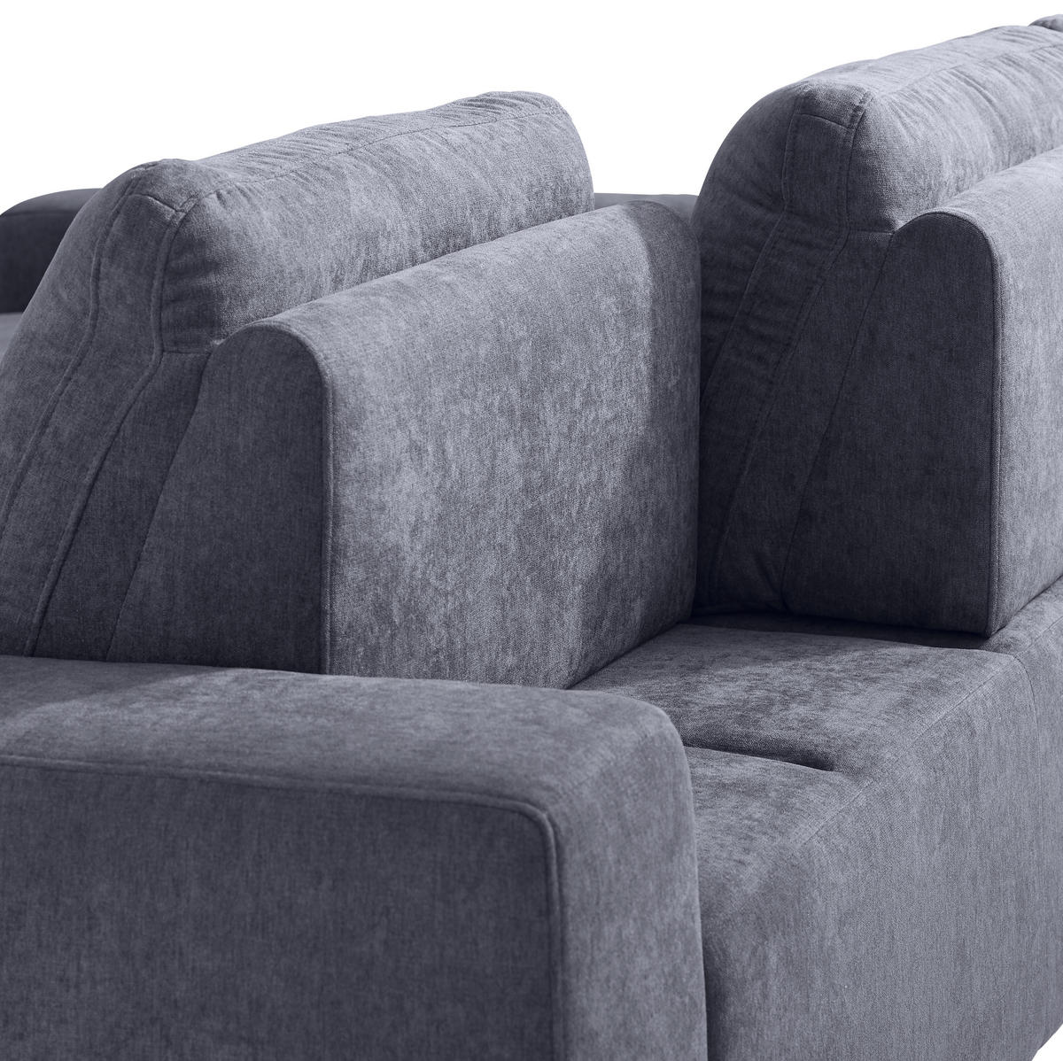 ECKSOFA Dunkelgrau Flachgewebe  - Dunkelgrau, Design, Textil/Metall (188/260cm) - Hom`in