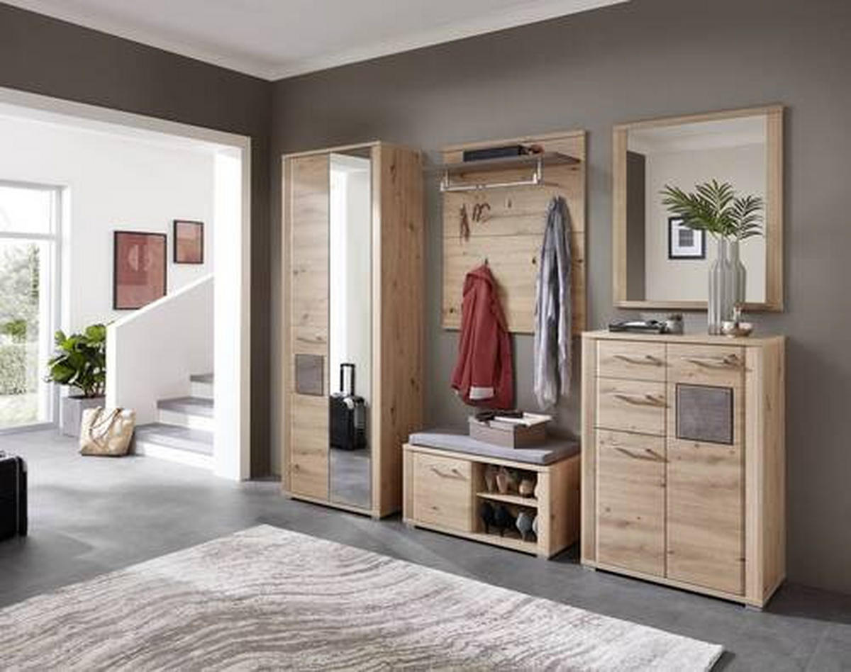 SCHUHSCHRANK  in 76/104/38 cm  - Chromfarben/Eichefarben, KONVENTIONELL, Holzwerkstoff/Kunststoff (76/104/38cm) - MID.YOU