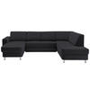 WOHNLANDSCHAFT in Chenille Dunkelgrau  - Chromfarben/Dunkelgrau, Design, Kunststoff/Textil (165/301/198cm) - Xora