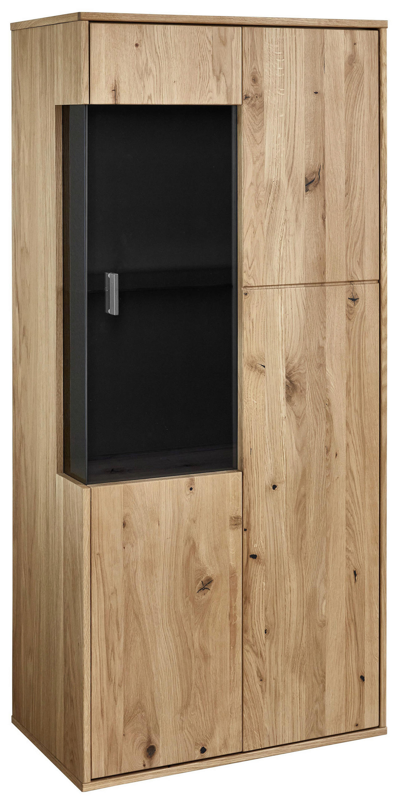 VITRINE  in furniert, massiv Asteiche Eichefarben  - Eichefarben/Anthrazit, KONVENTIONELL, Glas/Holz (63/139/37cm) - Musterring