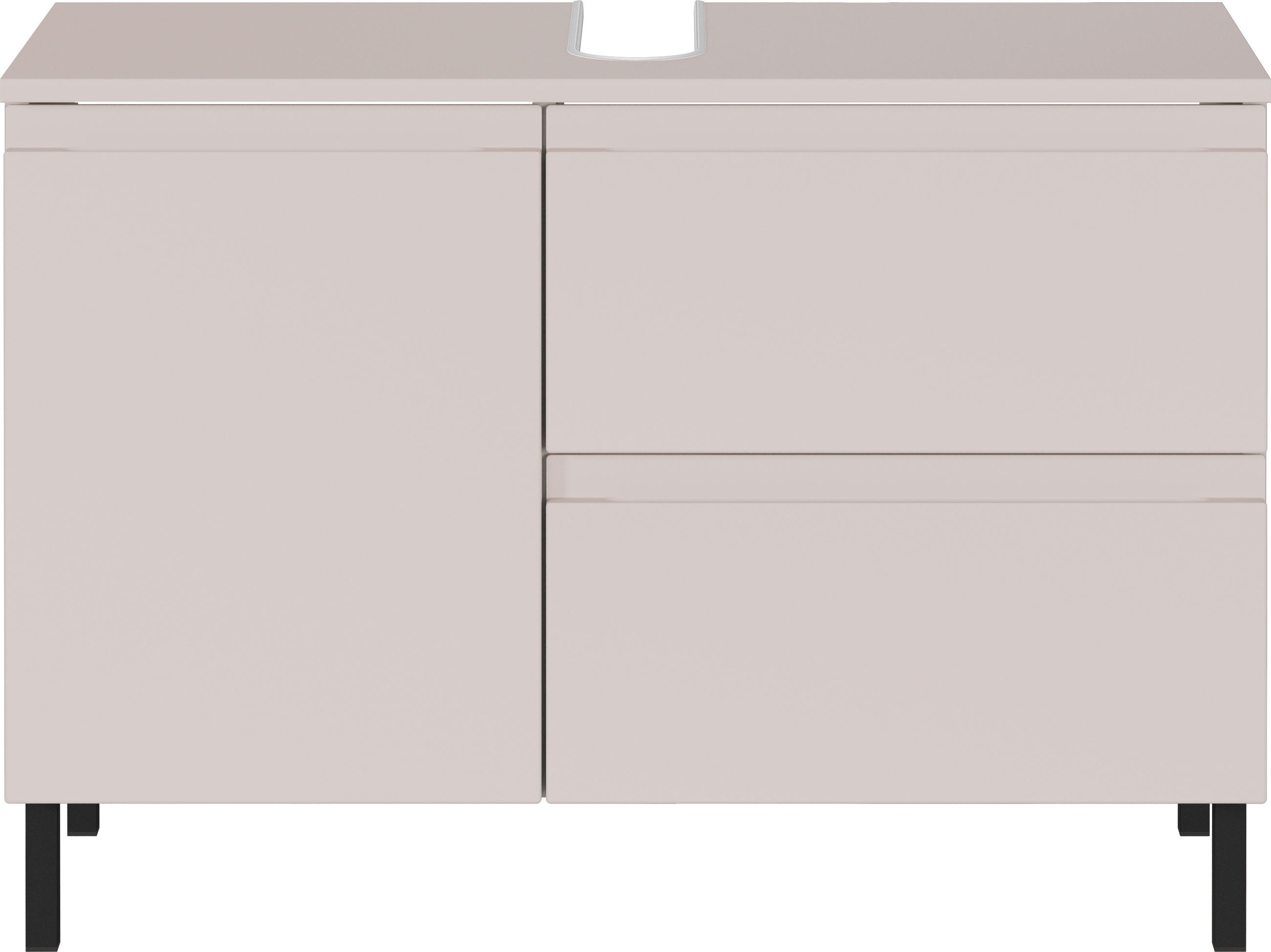 WASCHBECKENUNTERSCHRANK 80/56/34 cm  - Kaschmir/Schwarz, MODERN, Holzwerkstoff/Metall (80/56/34cm) - Germania