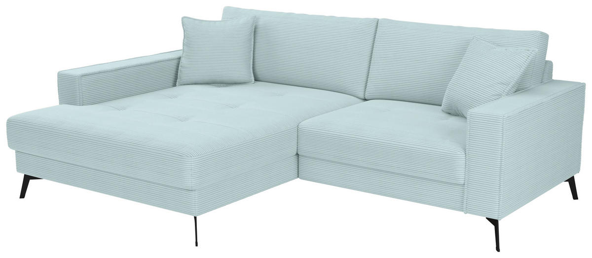 ECKSOFA TED Salbeigrün Cord Zierkissen  - Salbeigrün/Schwarz, Trend, Textil/Metall (174/228cm) - P & B