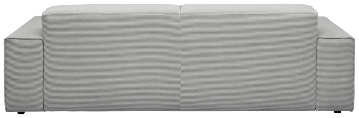 3-SITZER-SOFA in Feincord Hellgrau  - Hellgrau/Schwarz, Design, Kunststoff/Textil (236/71/101cm) - Pure Home Lifestyle