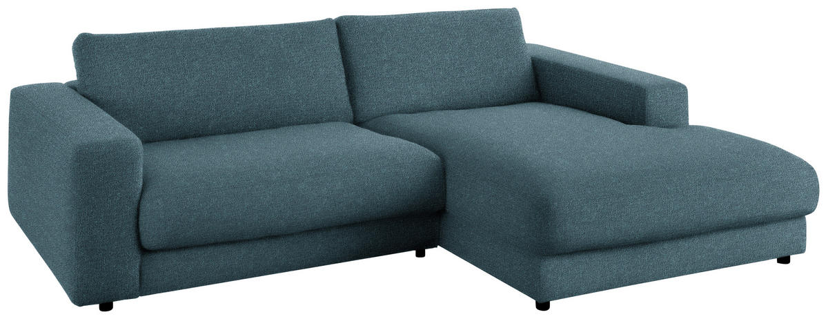ECKSOFA in Flachgewebe Petrol  270/190 cm  - Petrol/Schwarz, Design, Kunststoff/Textil (270/190cm) - Lomoco