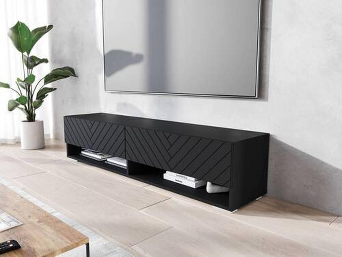 TV-BÄNK 140/30/31 cm  - svart/grå, Basics, trämaterial/plast (140/30/31cm) - P & B