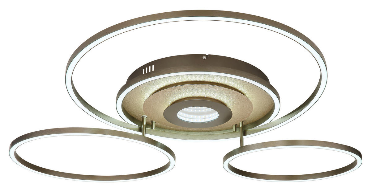 LED-DECKENLEUCHTE Miles 99,2/80,8/13,5 cm  - Champagner/Goldfarben, Design, Kunststoff/Metall (99,2/80,8/13,5cm)