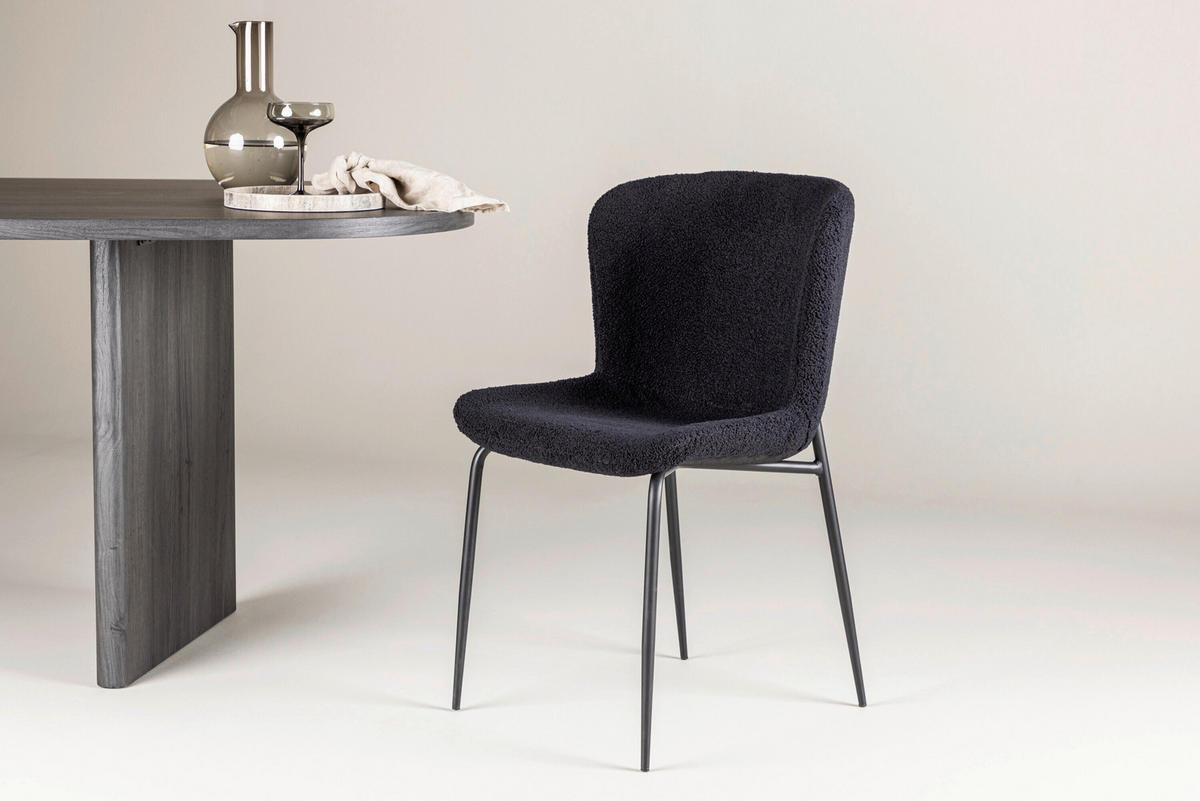 STUHL     - Schwarz, MODERN, Textil/Metall (48/80/54cm) - Livetastic