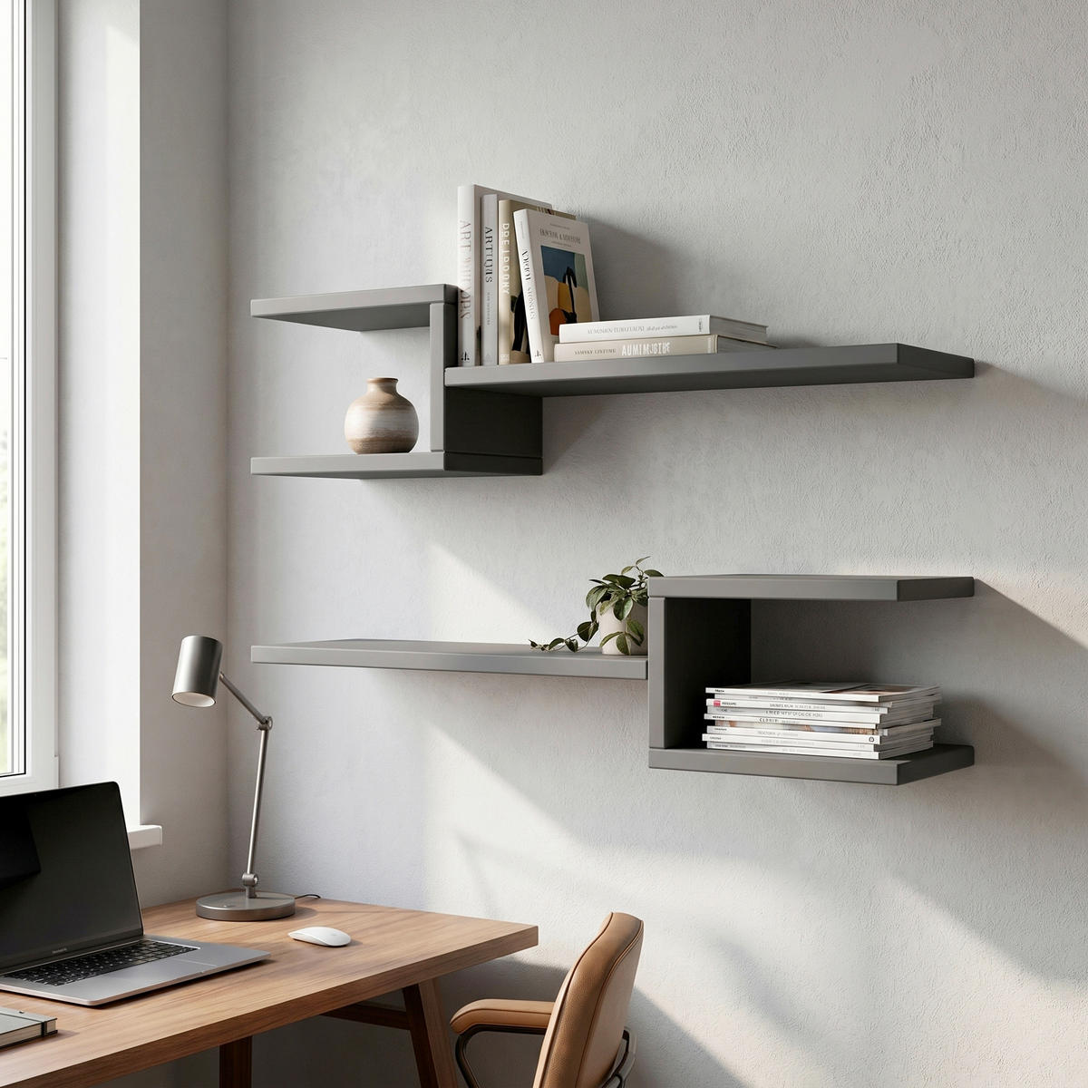 WANDBOARD75/17/20 cm Anthrazit  - Anthrazit, Design, Holzwerkstoff (75/17/20cm) - Livetastic