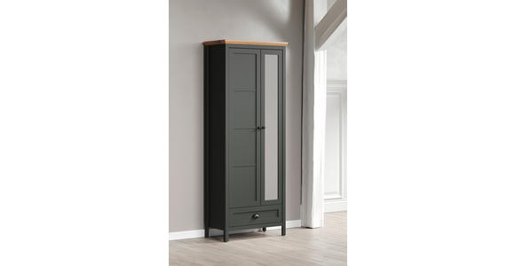 GARDEROBENSCHRANK 77/198/39 cm - Eichefarben/Schwarz, ROMANTIK / LANDHAUS, Holzwerkstoff/Kunststoff (77/198/39cm) - Landscape