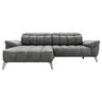 ECKSOFA in Chenille Dunkelgrau  105-178/266 cm  - Edelstahlfarben/Dunkelgrau, Design, Textil/Metall (105-178/266cm) - Xora