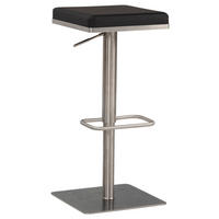 BARHOCKER Lederlook Schwarz  - Silberfarben/Schwarz, Design, Textil/Metall (37/82/37cm) - MID.YOU