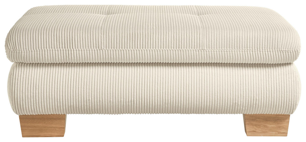HOCKER Cord Creme  - Eiche Bianco/Creme, KONVENTIONELL, Holz/Textil (129/49/64cm) - SetOne by Musterring